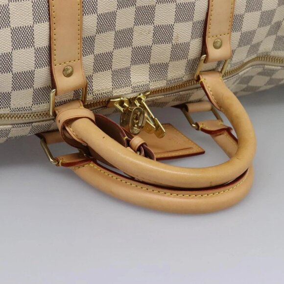 LOUIS VUITTON Damier Azur Keepall Bandouliere 55 Boston Bag N41429 Auth BD1851AV - Picture 8 of 16